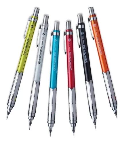 Kit Lapiseira Pentel Graphgear 300 6 Cores Originais Frete grátis