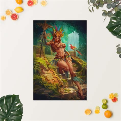 Sexy Naked Aztec Queen Fantasy Premium Luster Poster Etsy