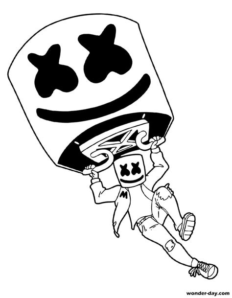 Marshmello Fortnite Coloring Pages Print For Free Wonder Day