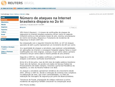 Nic Br Na M Dia N Mero De Ataques Na Internet Brasileira Dispara No