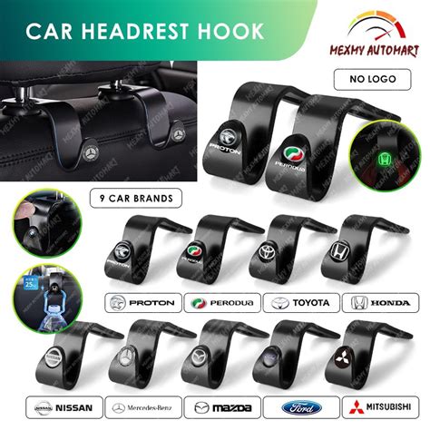 1pc Car Luminous Headrest Hook Back Seat Multifunction Hanger For Bag