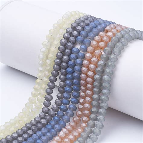 Honeyhandy Electroplate Transparent Glass Beads Strands Full Rainbow