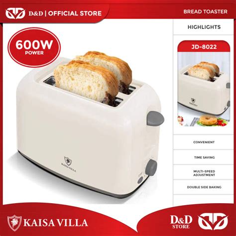 D D Kaisa Villa Jd Slice Pop Up Bread Toaster White