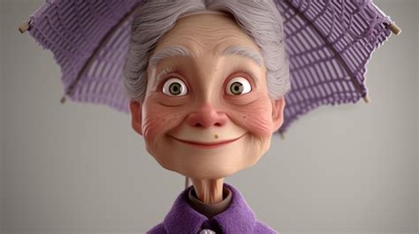 Premium Photo A Lively 3d Headshot Illustration Of An Elegant Elderly