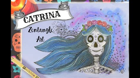 COMO DIBUJAR UNA CATRINA PASO A PASO ZENTANGLE ART YouTube