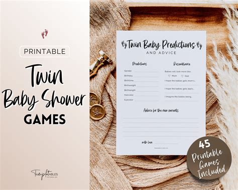 Twin Baby Shower Games Bundle Includes Twin Baby Trivia And More