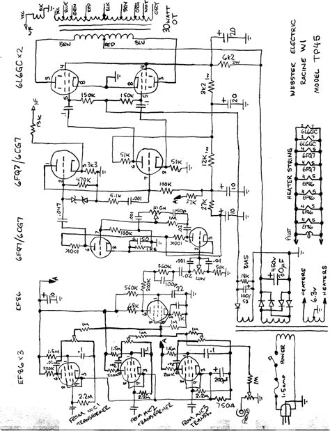 Webster Tp45 17dbw Pa Amplifier 2 6l6gc Schematic Electronic