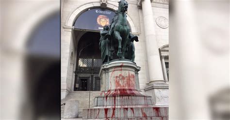 Teddy Roosevelt Statue Vandalized Outside Museum Of Natural History ...