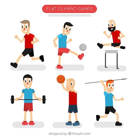 Free Vector | Cartoon characters doing sports