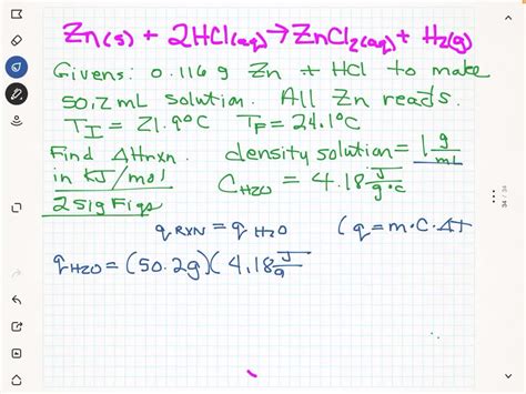 SOLVED Zinc Metal Reacts With Hydrochloric Acid According To The