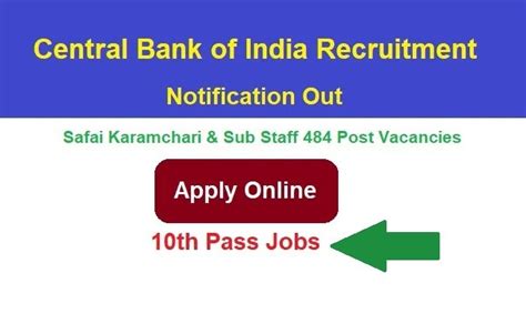 Central Bank Of India Safai Karamchari Sub Staff Recruitment 2025