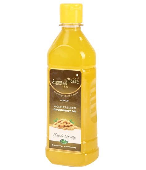 Yellow Amma Chekku Wood Pressed Groundnut Oil Packaging Type Bottle