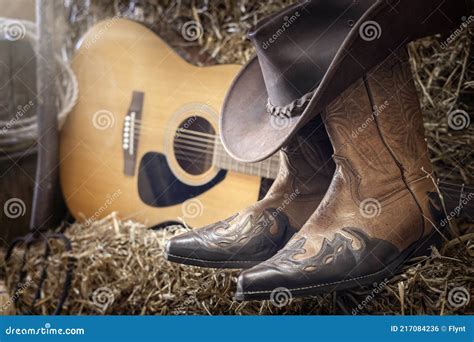 Country Music Festival Live Concert Or Rodeo With Cowboy Hat Guitar And