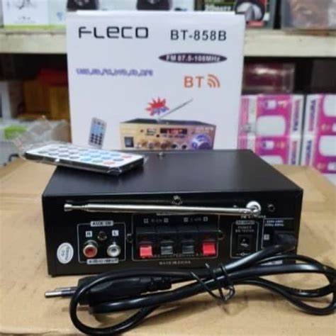 Jual Ampli Fleco BT 858B Power Amplifier AC DC Bluetooth USB FM SD Mp3