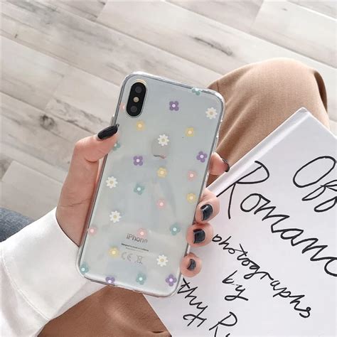 Soft Clear Silicone Floral Heart Phone Case For IPhone X XS Max XR 6