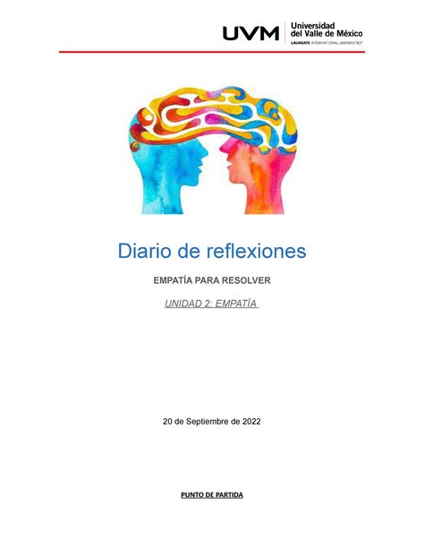 Diario de reflexiones Empatia Diario de reflexiones EMPATÍA PARA