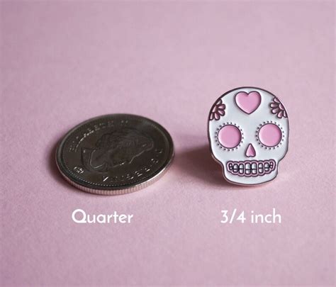 Sugar Skull Pin Brooch Day Of The Dead Lapel Pin Enamel Etsy Canada