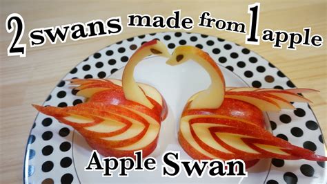 How To Make An Edible Apple Swan⭐︎食べれるりんごの白鳥の作り方フルーツカットfruit Cut