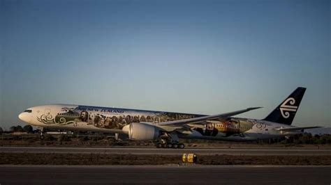 Air New Zealand Hobbit Inspired 777 300 Aircraft Makes First Appearance