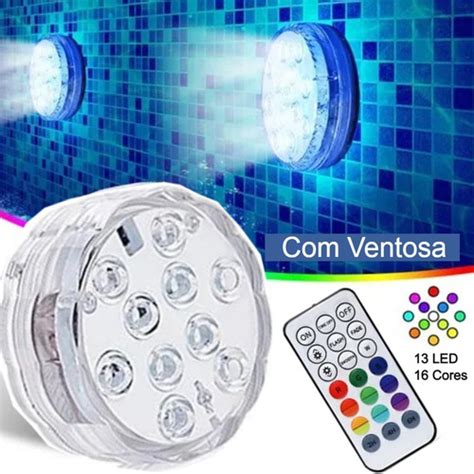 Kit Luminaria Luz Led Para Piscina Imperme Vel Ventosa