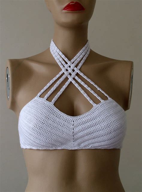 Express Cargo Crochet White Bikini Top Women Bikini Top