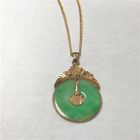 Jade Stone Necklace Gold Funpennsylvania