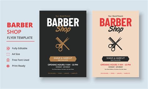 Barber Shop Flyer Template Graphic by Gentle Graphix · Creative Fabrica