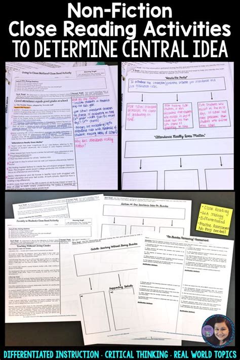 Determining Main Idea Worksheets