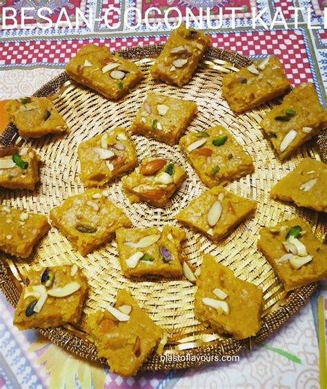 Besan Nariyal Katli Burfi How To Make Burfi With Gramflour And Coconut