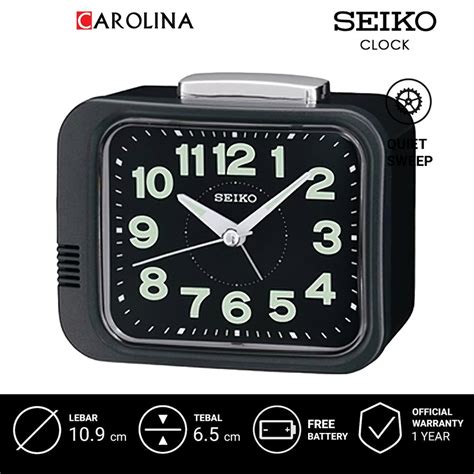 Jual Jam Beker Seiko Analog Qhk J Quiet Sweep Black Color Black Dial