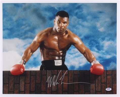 Mike Tyson Signed 16x20 Championship Photo Psa Coa