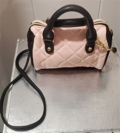 Betsey Johnson Blush Pink Quilted Faux Leather Bag Gem