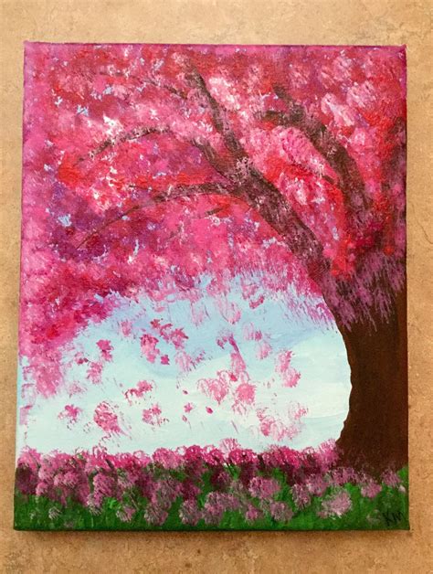 Abstract Art Cherry Blossom Painting Wall Art by UpandDownArt