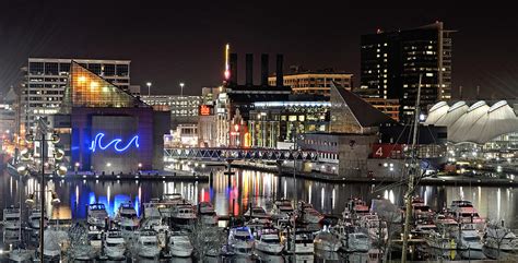 Baltimore Inner Harbor at Night Photograph by Brendan Reals - Pixels