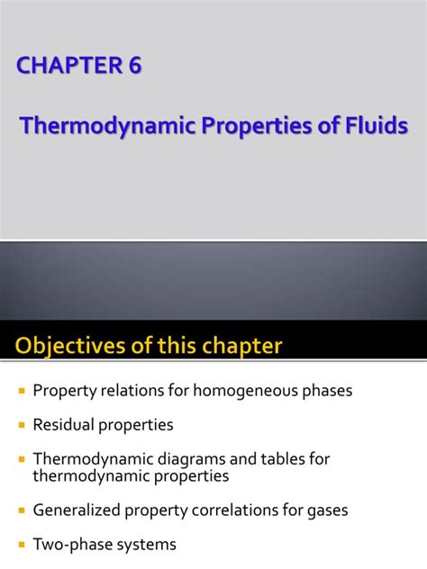 Chapter 6 Thermodynamic Properties Of Fluids Pdf Pdf