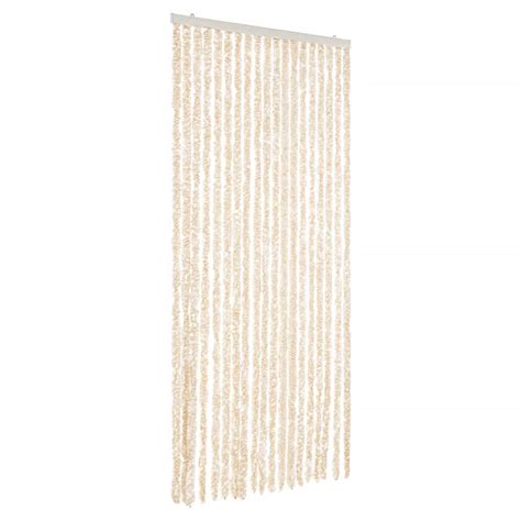 VidaXL Vliegengordijn 56x185 Cm Chenille Beige En Wit Online Kopen