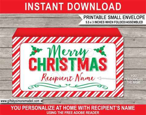 Christmas Money Envelope Template | DIY Printable Xmas Envelope