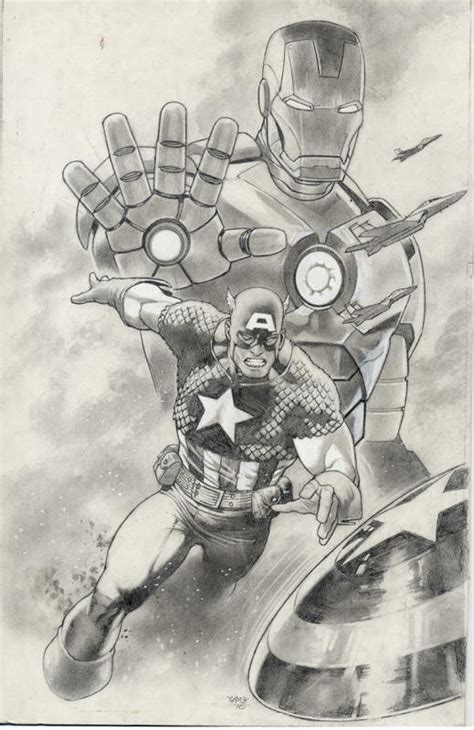 Captain America + Iron Man by comiconart on DeviantArt