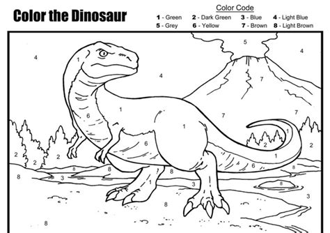 Color By Number Printables Dinosaur