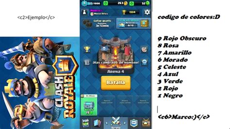 Como Cambiar Tu Nombre En Clash Royale Con Letras De Colores Youtube