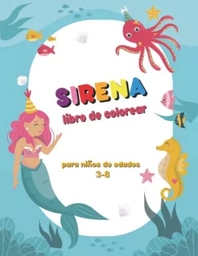 Sirena Libro De Colorear Para Niños De Edades Lindas Sirena Envío gratis