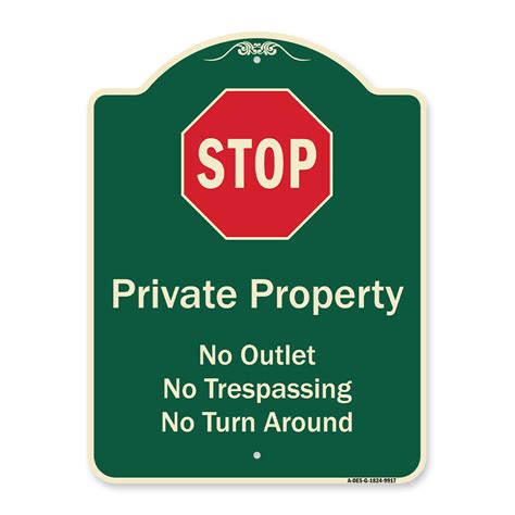 Signmission Designer Series Sign Private Property No Outlet No