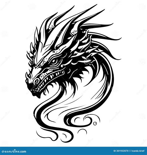 Chinese Head Dragon Illustration Sketch Hand Draw Stock Vector - Illustration of asia, head ...