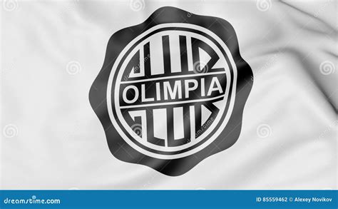 Close up Da Bandeira De Ondulação Logotipo Da Equipa De Futebol De