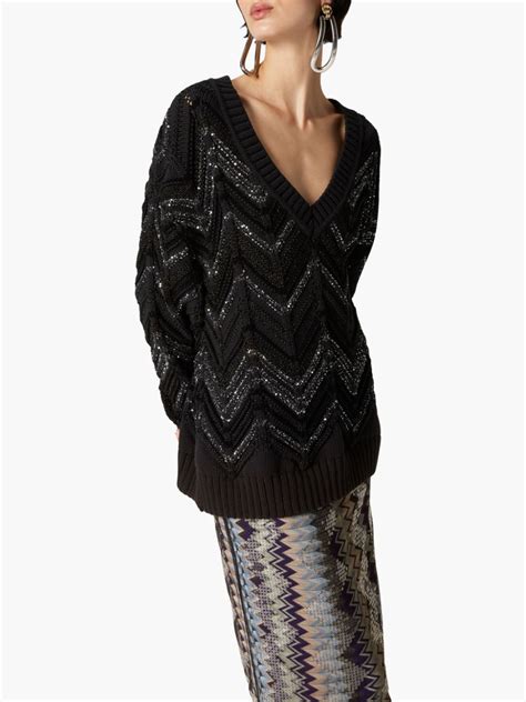 Missoni Zigzag Sequin Overlay Midi Skirt Neutrals FARFETCH