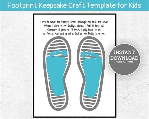 Fathers Day Footprint Art Footprint Craft For Daddy I Love To Wear