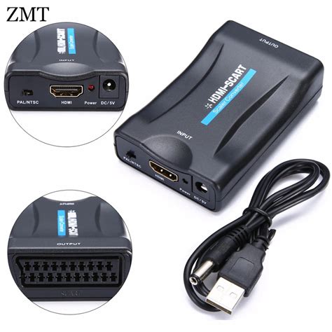 HDMI To Scart Adapter 1080p Video Audio Converter Scaler For Phone STB