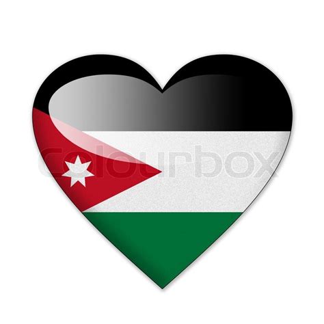 Jordan Flag In Heart Shape Isolated On Stock Image Colourbox