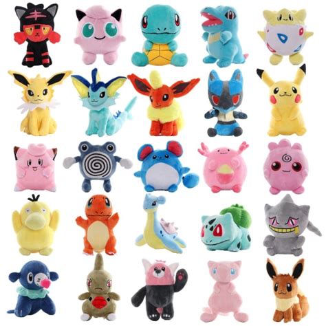 15 25cm Pokemon Plush Toy Anime Figures Pikachu Vaporeon Eevee Mew