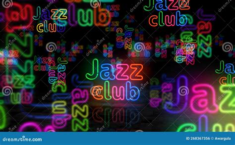 Jazz Club Nightlife Neon Light 3d Illustration Stock Illustration ...